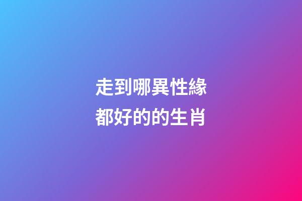 走到哪異性緣都好的的生肖