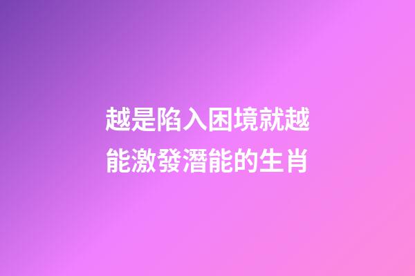 越是陷入困境就越能激發潛能的生肖