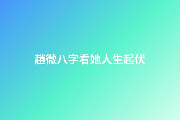 趙微八字看她人生起伏