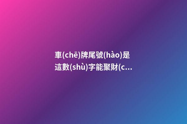 車(chē)牌尾號(hào)是這數(shù)字能聚財(cái)！