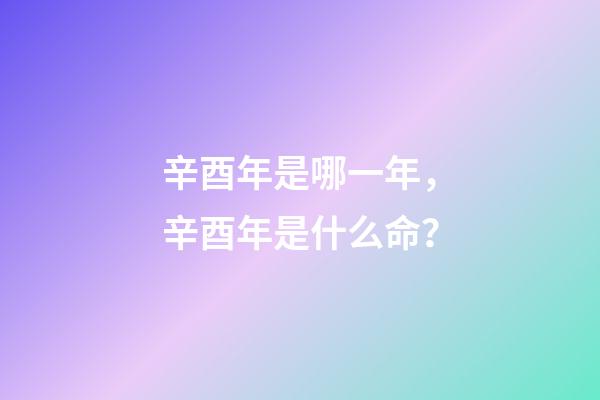 辛酉年是哪一年，辛酉年是什么命？