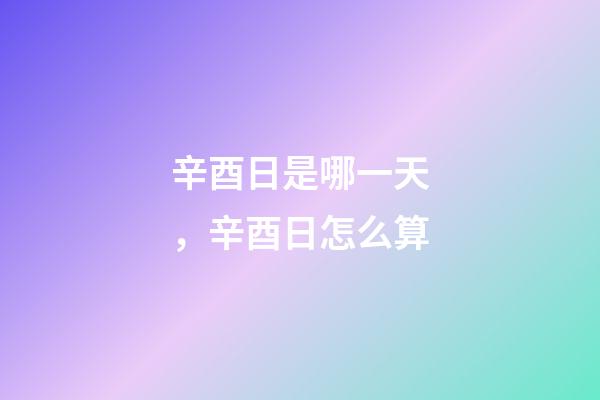 辛酉日是哪一天，辛酉日怎么算