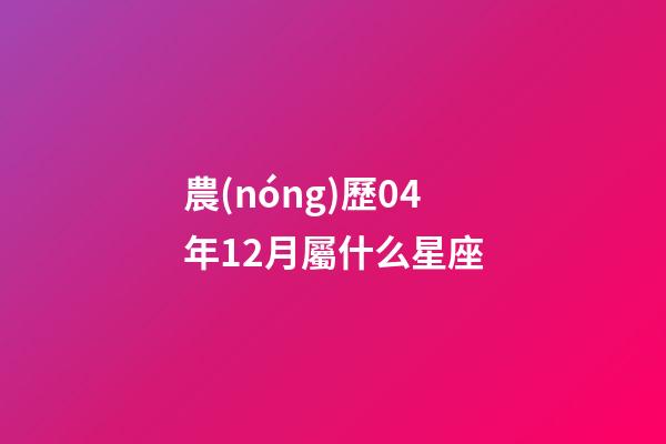 農(nóng)歷04年12月屬什么星座-第1張-星座運(yùn)勢-玄機(jī)派