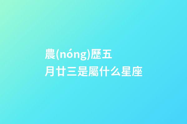 農(nóng)歷五月廿三是屬什么星座-第1張-星座運勢-玄機派