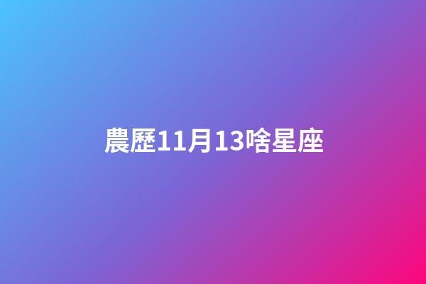 農歷11月13啥星座-第1張-星座運勢-玄機派