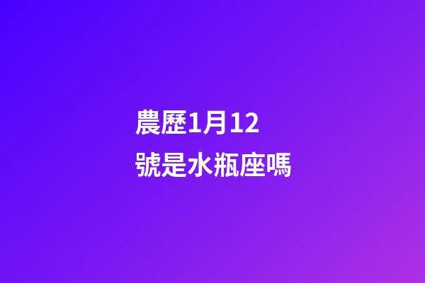 農歷1月12號是水瓶座嗎-第1張-星座運勢-玄機派