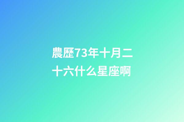 農歷73年十月二十六什么星座啊-第1張-星座運勢-玄機派