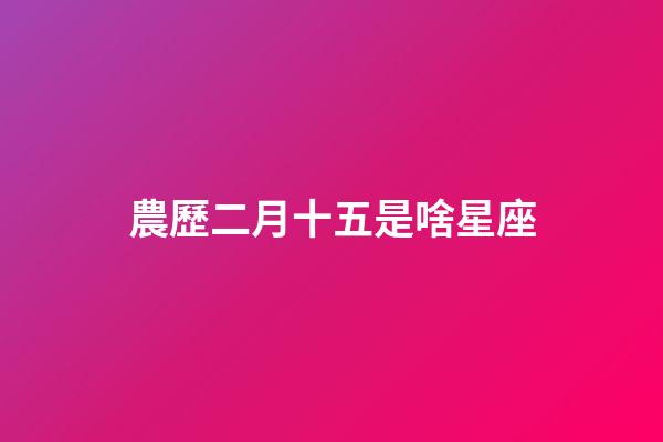 農歷二月十五是啥星座