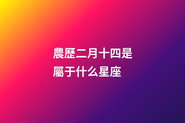 農歷二月十四是屬于什么星座