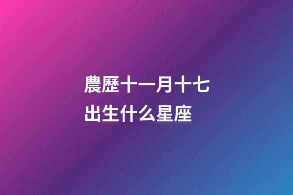 農歷十一月十七出生什么星座-第1張-星座運勢-玄機派