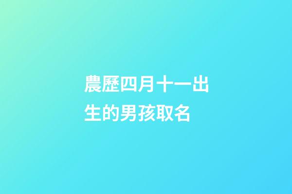 農歷四月十一出生的男孩取名(農歷四月十一出生的男孩好嗎)-第1張-男孩起名-玄機派