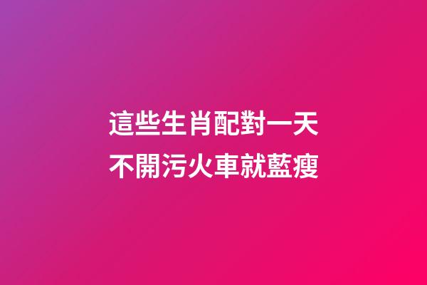 這些生肖配對一天不開污火車就藍瘦