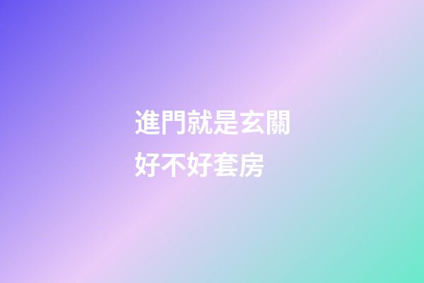 進門就是玄關好不好套房