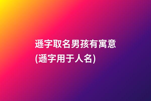 遜字取名男孩有寓意(遜字用于人名)