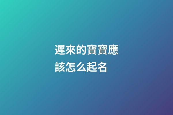 遲來的寶寶應該怎么起名(遲來的孩子乳名怎么取)