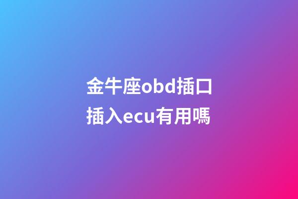 金牛座obd插口插入ecu有用嗎