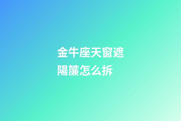金牛座天窗遮陽簾怎么拆