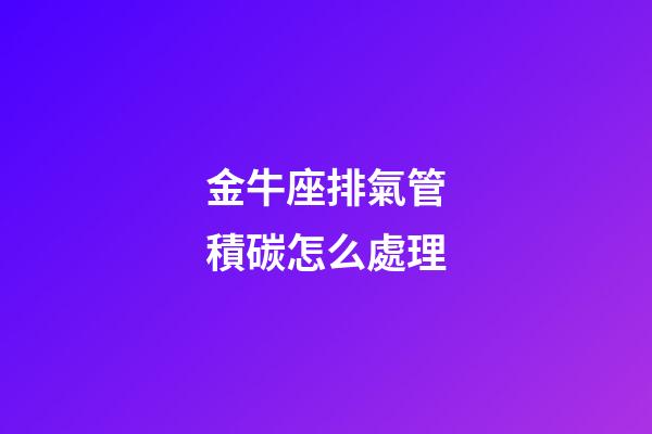 金牛座排氣管積碳怎么處理-第1張-星座運勢-玄機派