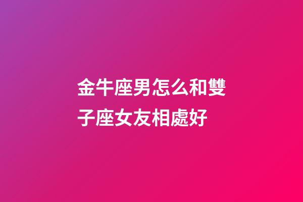 金牛座男怎么和雙子座女友相處好-第1張-星座運勢-玄機派