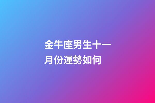 金牛座男生十一月份運勢如何-第1張-星座運勢-玄機派