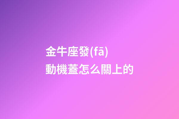 金牛座發(fā)動機蓋怎么關上的-第1張-星座運勢-玄機派