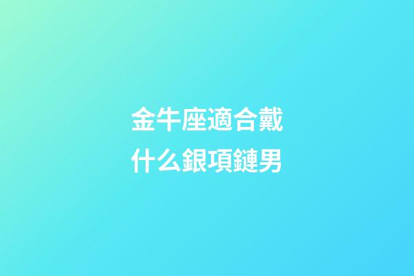 金牛座適合戴什么銀項鏈男-第1張-星座運勢-玄機派
