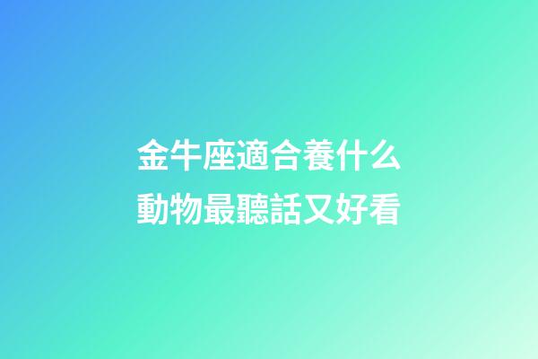 金牛座適合養什么動物最聽話又好看-第1張-星座運勢-玄機派