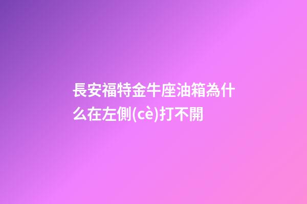 長安福特金牛座油箱為什么在左側(cè)打不開