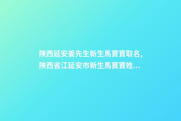 陜西延安姜先生新生馬寶寶取名,陜西省江延安市新生馬寶寶姓名-第1張-公司起名-玄機派