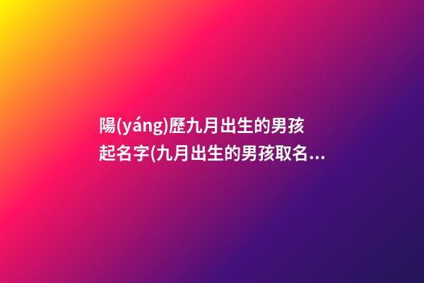 陽(yáng)歷九月出生的男孩起名字(九月出生的男孩取名)
