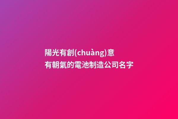 陽光有創(chuàng)意有朝氣的電池制造公司名字-第1張-公司起名-玄機派