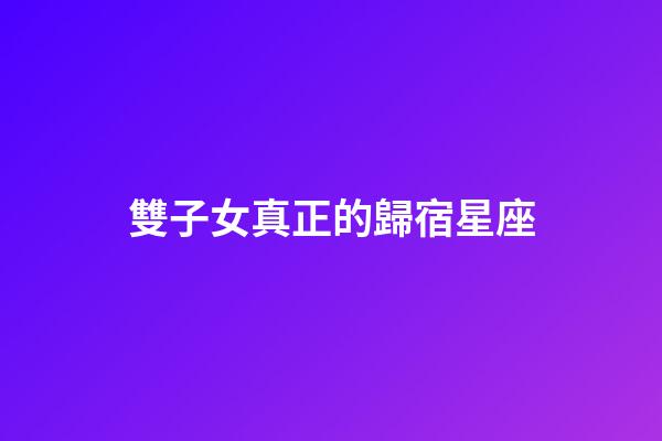 雙子女真正的歸宿星座-第1張-星座運勢-玄機派