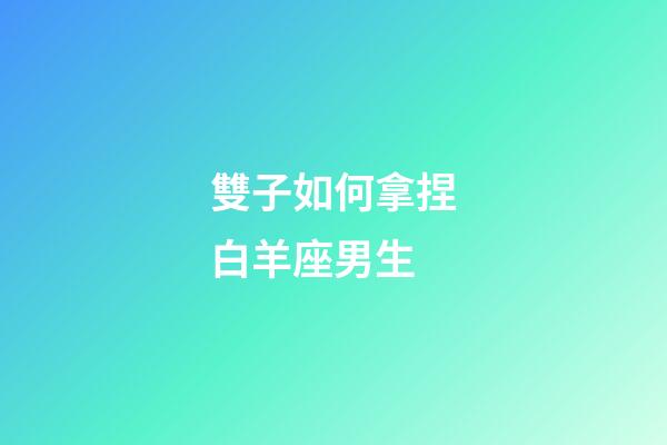 雙子如何拿捏白羊座男生-第1張-星座運勢-玄機派