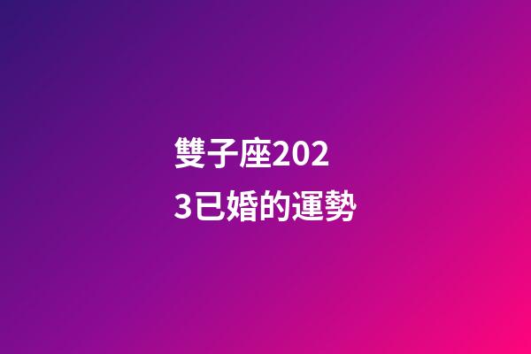 雙子座2023已婚的運勢-第1張-星座運勢-玄機派