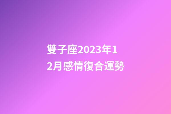 雙子座2023年12月感情復合運勢-第1張-星座運勢-玄機派