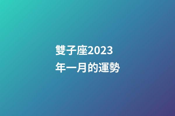 雙子座2023年一月的運勢-第1張-星座運勢-玄機派