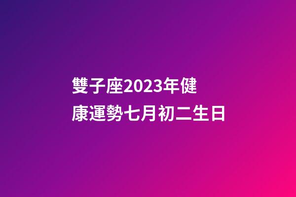 雙子座2023年健康運勢七月初二生日-第1張-星座運勢-玄機派