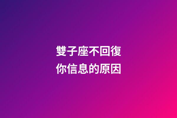 雙子座不回復你信息的原因-第1張-星座運勢-玄機派