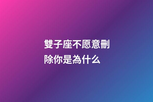 雙子座不愿意刪除你是為什么-第1張-星座運勢-玄機派