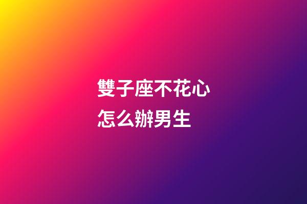 雙子座不花心怎么辦男生-第1張-星座運勢-玄機派