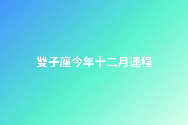 雙子座今年十二月運程-第1張-星座運勢-玄機派
