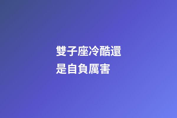 雙子座冷酷還是自負厲害-第1張-星座運勢-玄機派