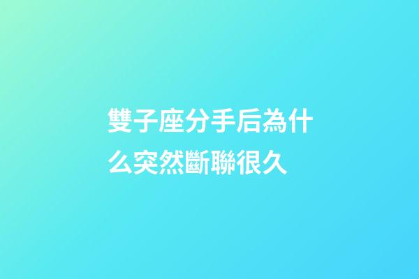 雙子座分手后為什么突然斷聯很久-第1張-星座運勢-玄機派