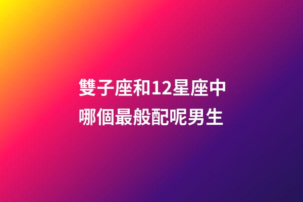 雙子座和12星座中哪個最般配呢男生-第1張-星座運勢-玄機派
