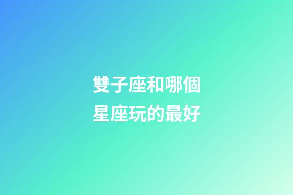 雙子座和哪個星座玩的最好-第1張-星座運勢-玄機派