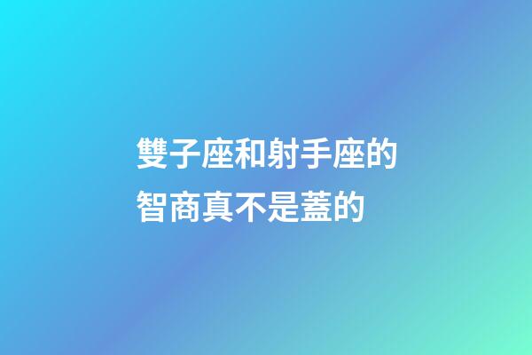 雙子座和射手座的智商真不是蓋的-第1張-星座運勢-玄機派