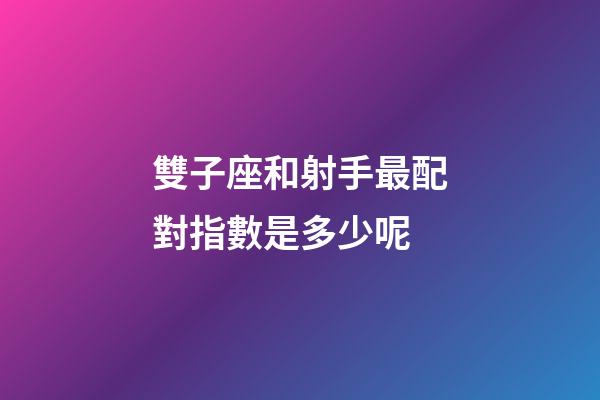 雙子座和射手最配對指數是多少呢
