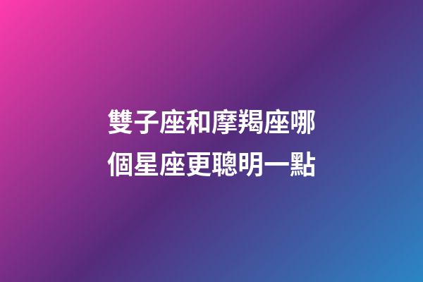 雙子座和摩羯座哪個星座更聰明一點-第1張-星座運勢-玄機派