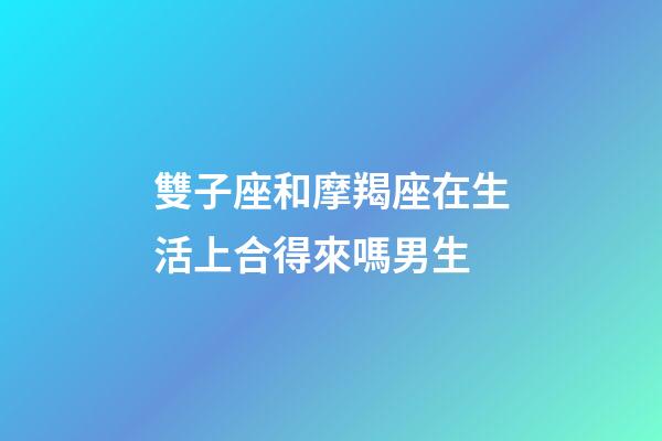 雙子座和摩羯座在生活上合得來嗎男生-第1張-星座運(yùn)勢-玄機(jī)派
