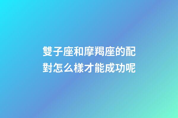 雙子座和摩羯座的配對怎么樣才能成功呢-第1張-星座運勢-玄機派